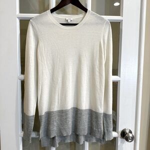 Vince Lightweight Color Block Gray Long Sleeve Sweater Size Small